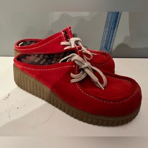 BC Footwear Vintage Suede Leather Sneakers Shoes Chunky Platform Size 8